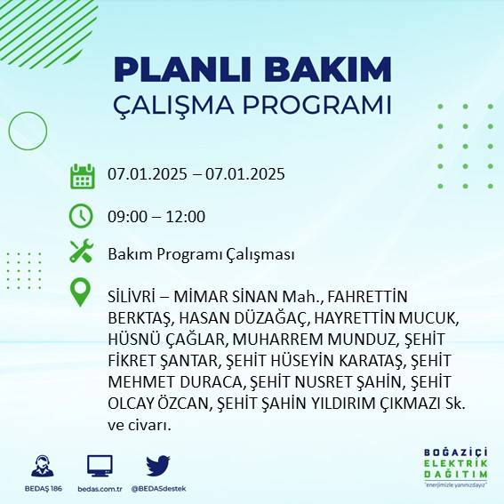 İstanbul'un neredeyse her ilçesinde elektrik kesintileri yaşanacak: BEDAŞ duyurdu 46